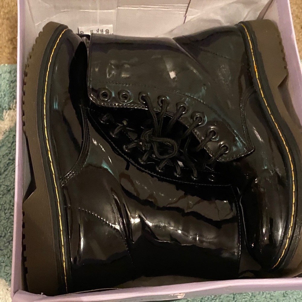 Black combat boots